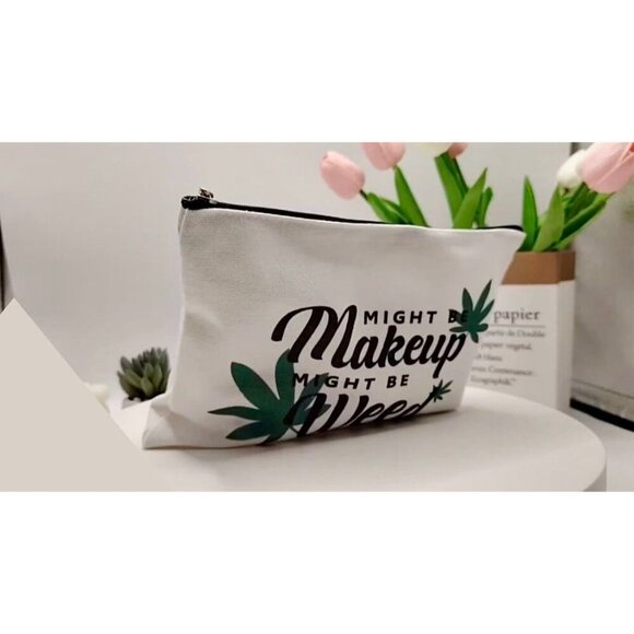 "Makeup/Weed" Canvas Pouch - Picture 5 of 6